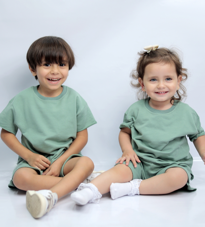 2-Piece Mint oversized tshirt and shorts set