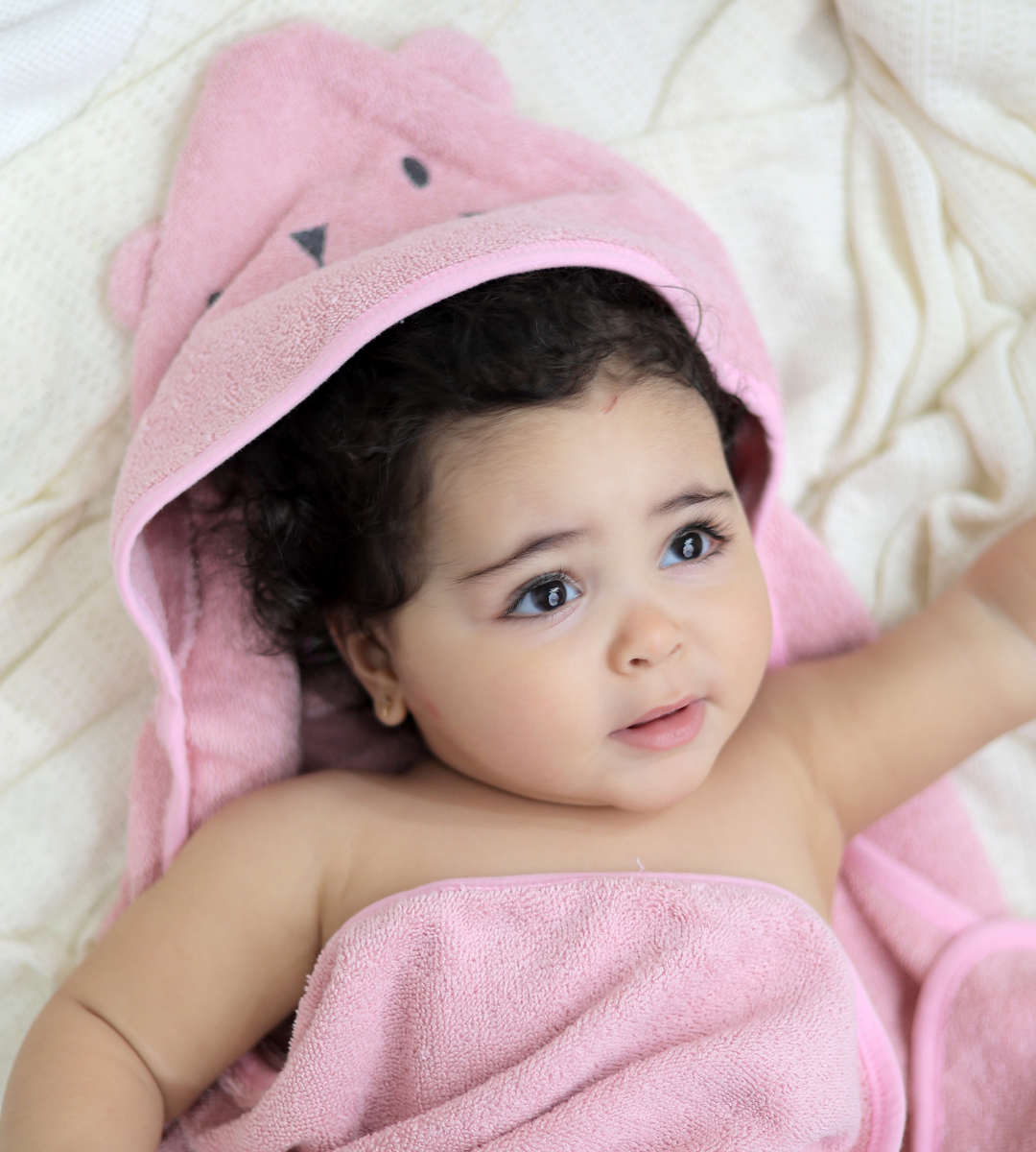 Pink Bunny Hooded Bath Towel